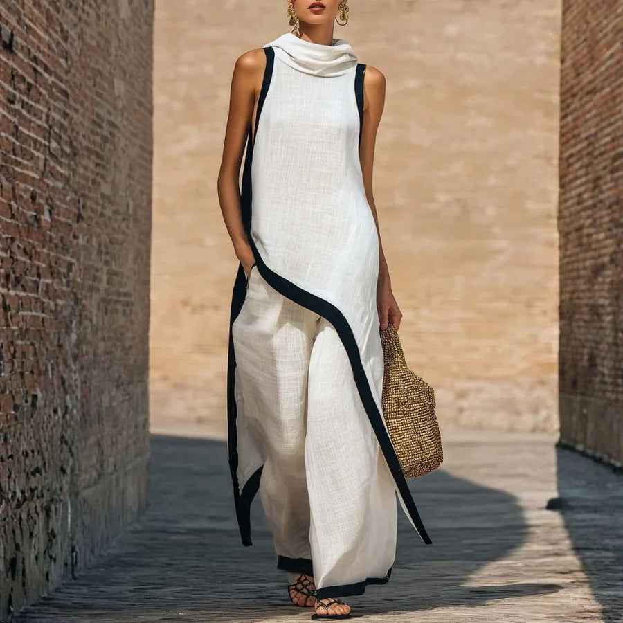 Nadia Conjunto Efecto Lino Atemporal con Diseño Minimalista